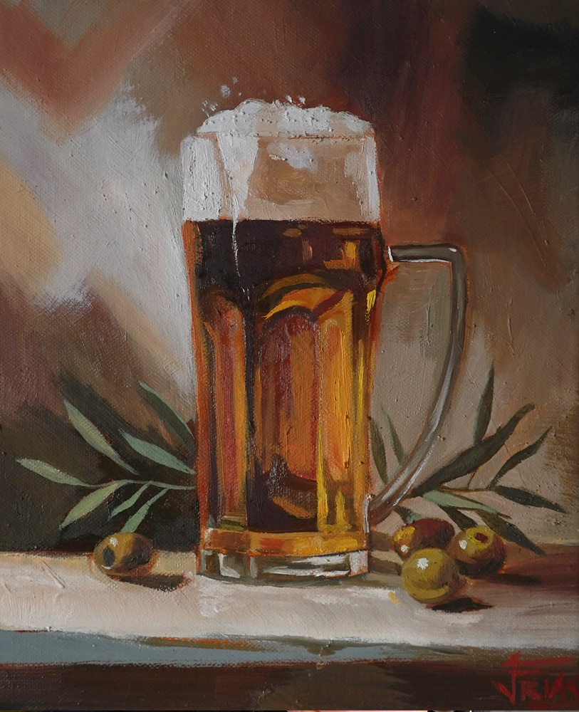 Juano Frías tattoo artist oil painter “Birra e Olive” – Fine Art Print (Limited Edition) 1 “Birra e Olive” – Fine Art Print (Limited Edition)