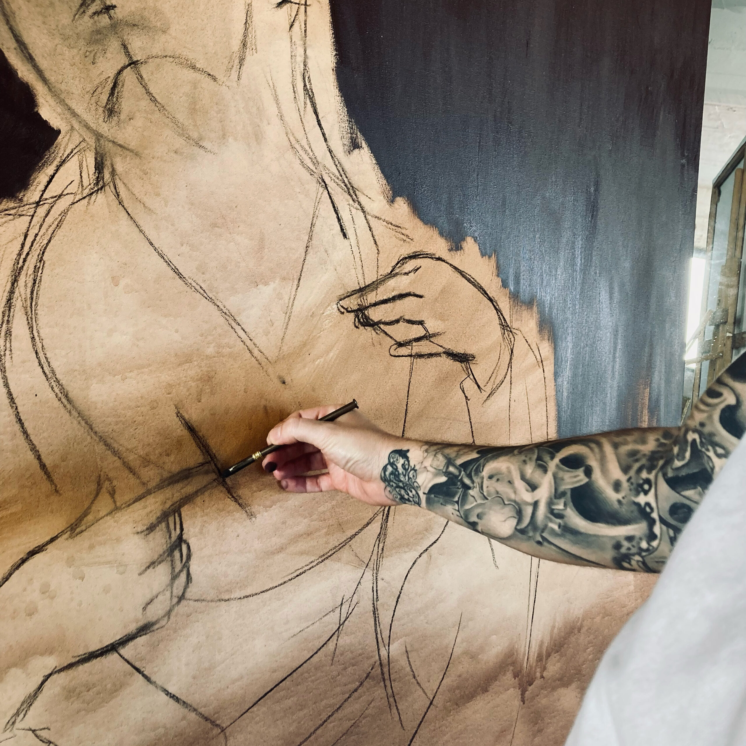 Madonna delle Stelle — underdrawing in progress