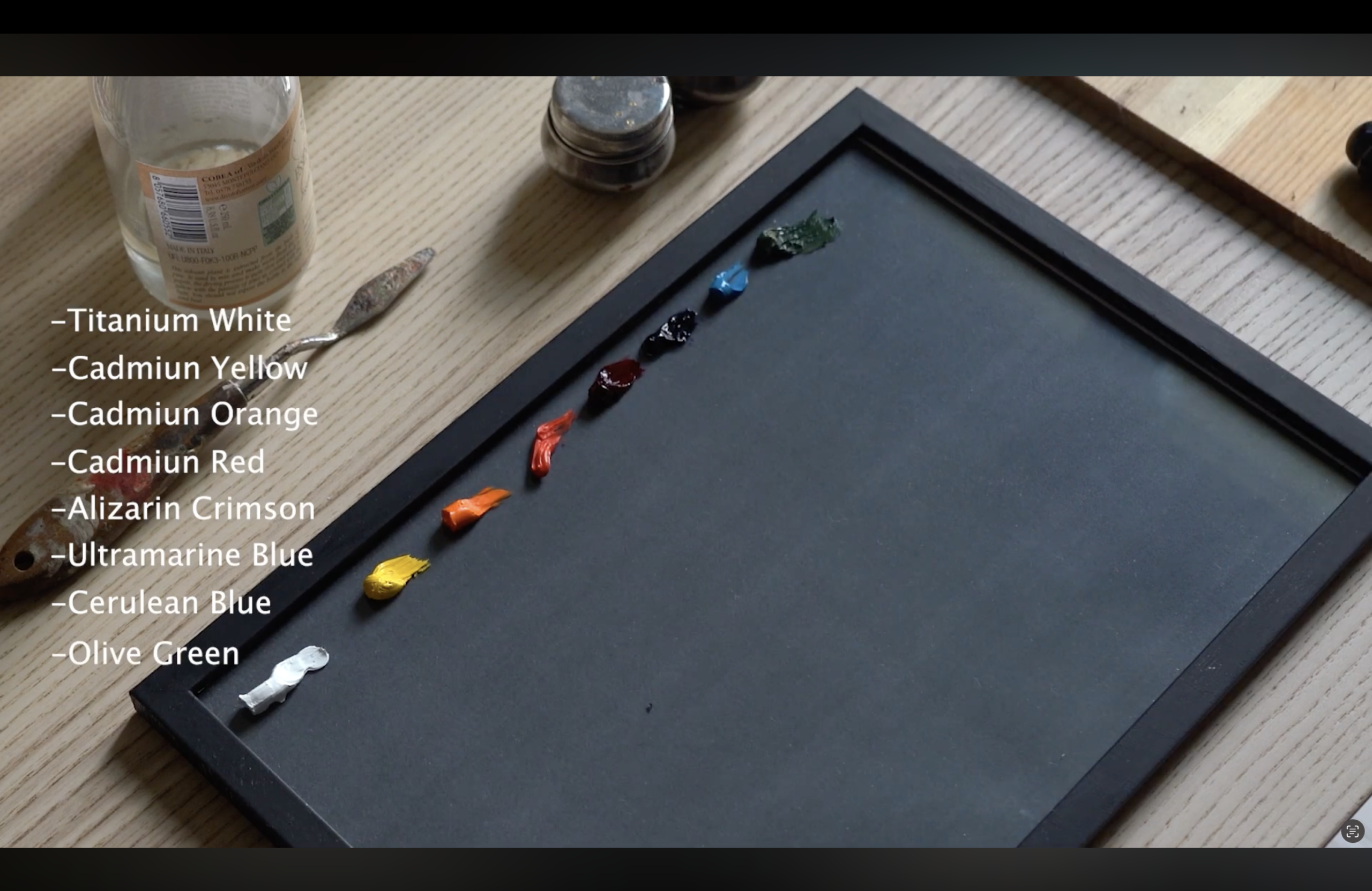 Setting up the palette